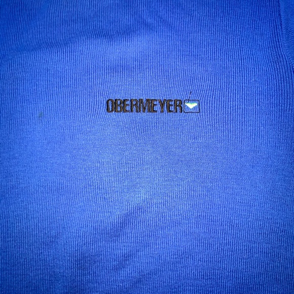 Vintage Obermyer Crew neck blue lime green sweater - Picture 6 of 8